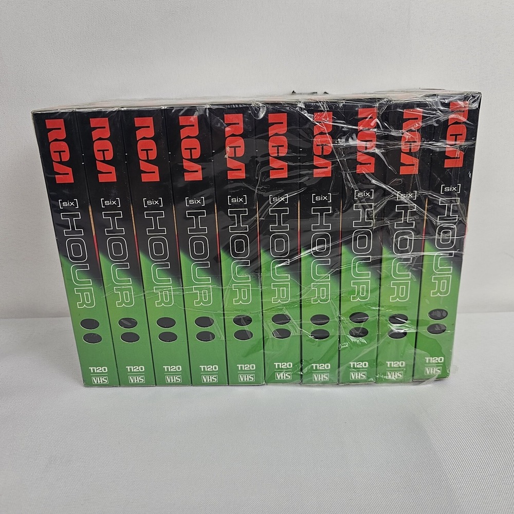 RCA 10 Pack Of Blank VHS Video Cassette Tapes T-120 6 Hour Brand New opened seal